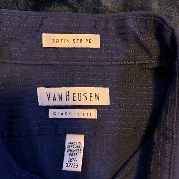Van Heusen Classic Fit Satin Stripe Dress Shirt - Picture 3 of 4